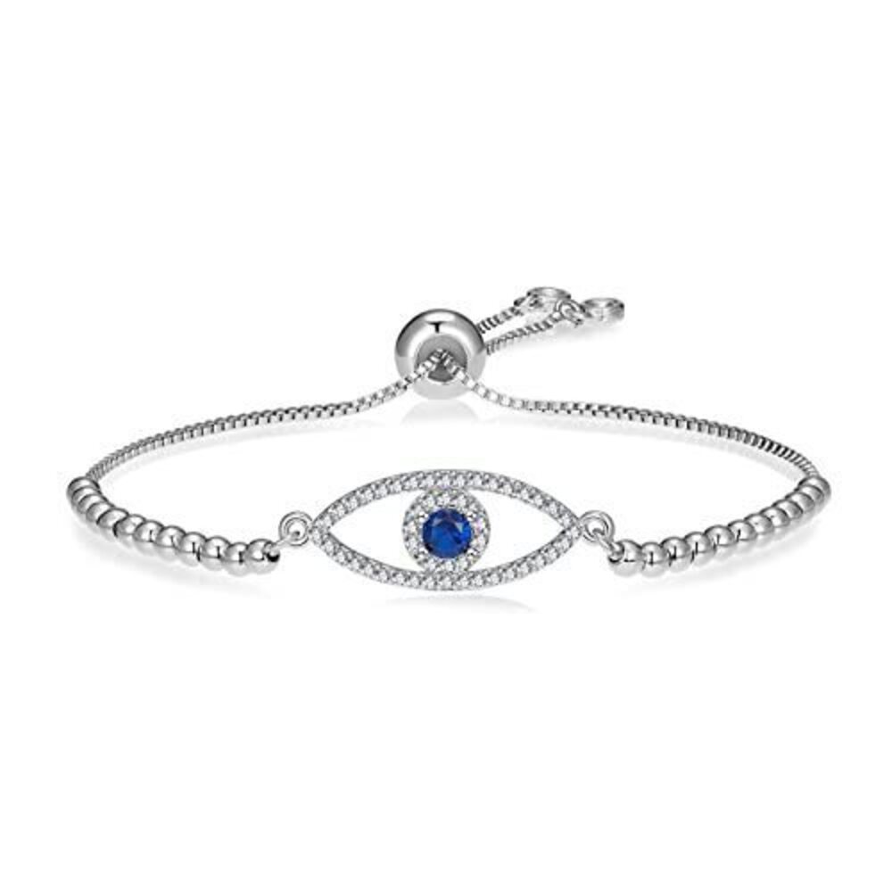 6408 Silver Evil Eye Bracelets Protection Bracelet , 18K Gold Plated